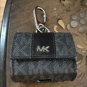 Michael Kors Black Logo AirPods Case Keychain